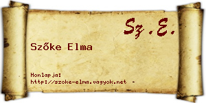 Szőke Elma névjegykártya